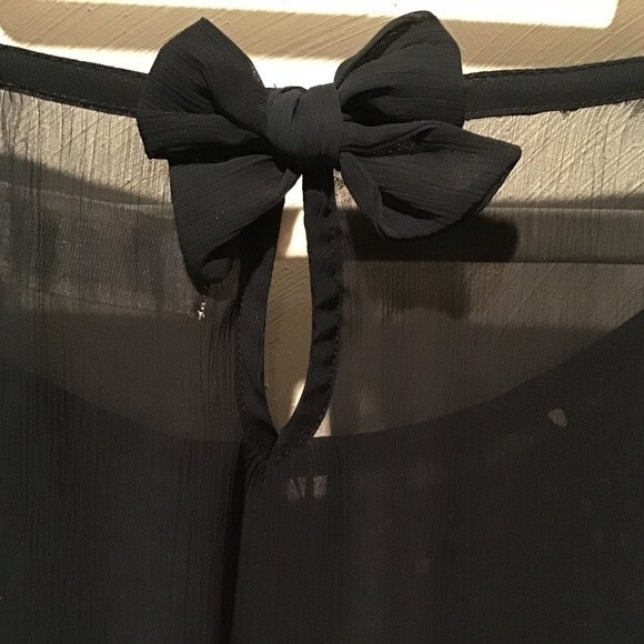 Abercrombie Sheer Navy Blue Top - Picture 3 of 5